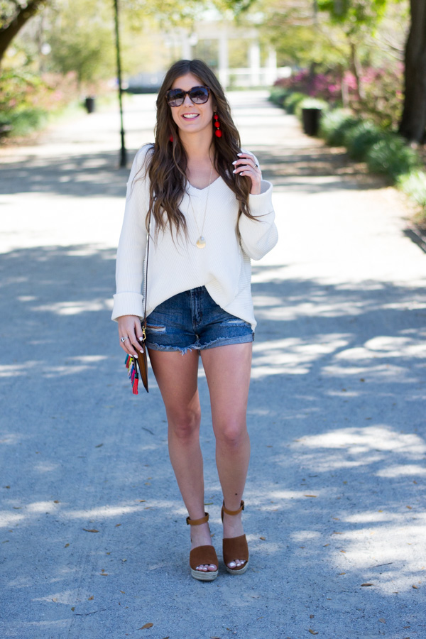 The White Sweater I Can't Stop Wearing by Charleston fashion blogger Kelsey of Chasing Cinderella