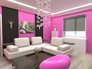 diseño de sala rosa
