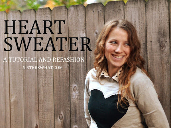 How to refashion a Sweater Heart Sweater Refashion