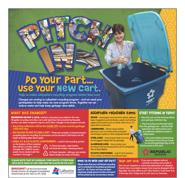 A New Recycling Contract and New Blue Bins Eco Cajun