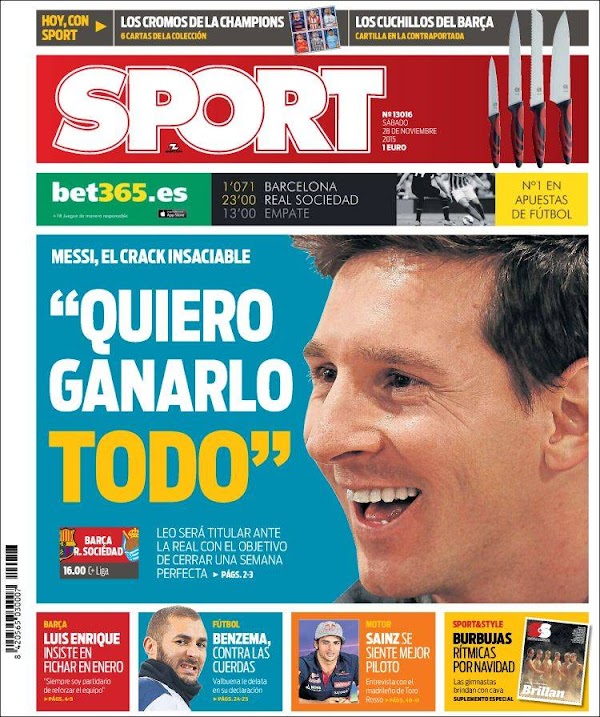 Messi, Sport: "Quiero ganarlo todo"