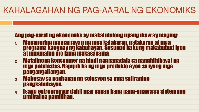 kahalagahan ng ekonomiks - philippin news collections