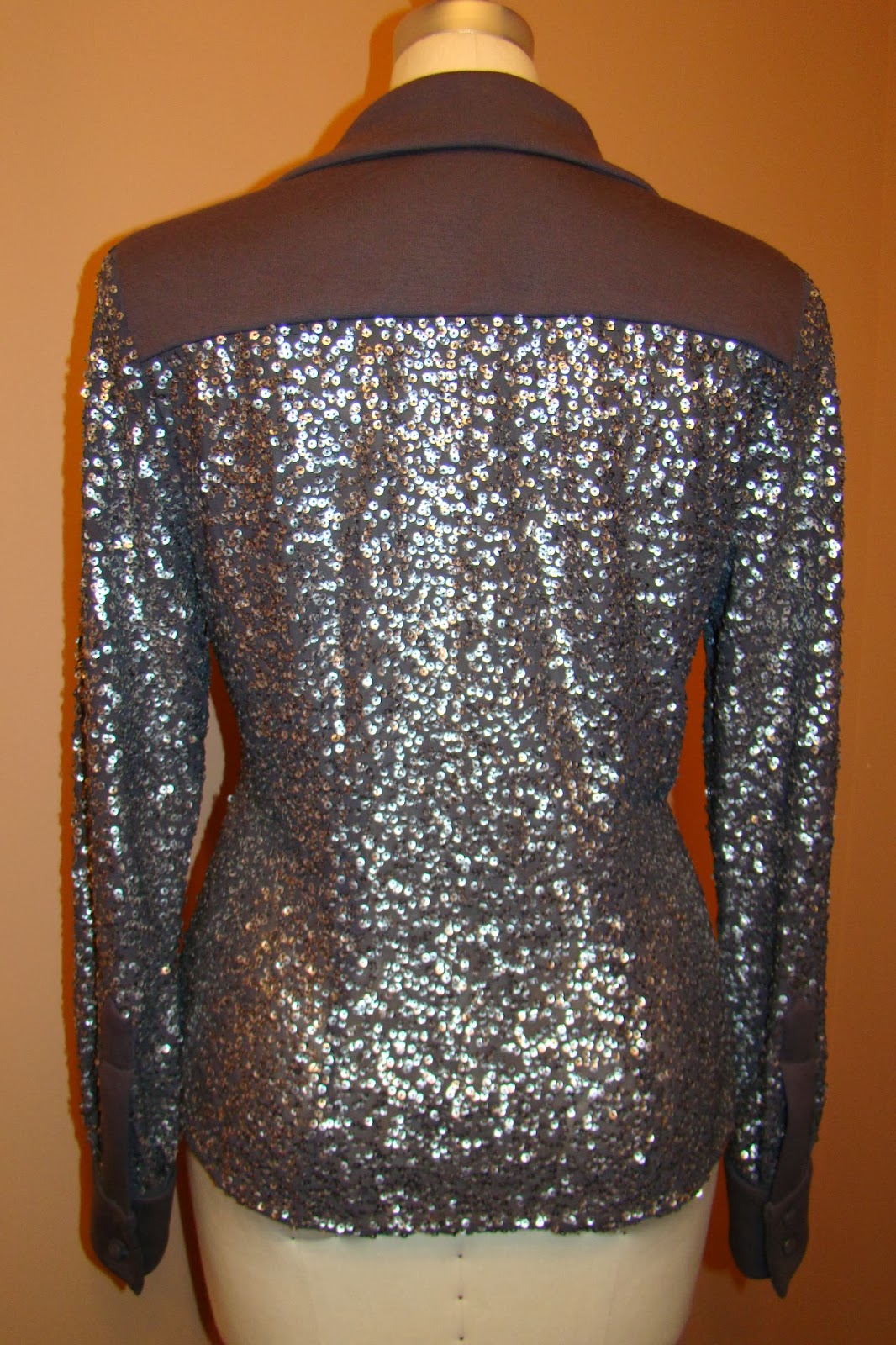 Glittery Sequin Knit Blouse with Back Detail main image 1