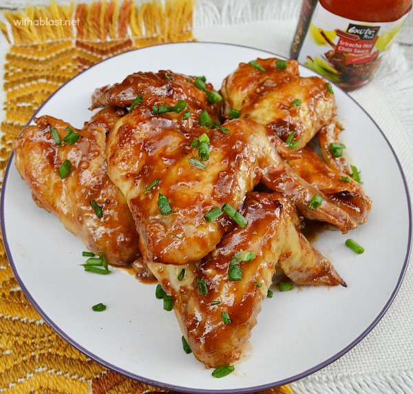 Sticky Honey Chicken wings are the BEST  saucy, honey baked Chicken wings ever - perfect Game Day snack or serve for dinner