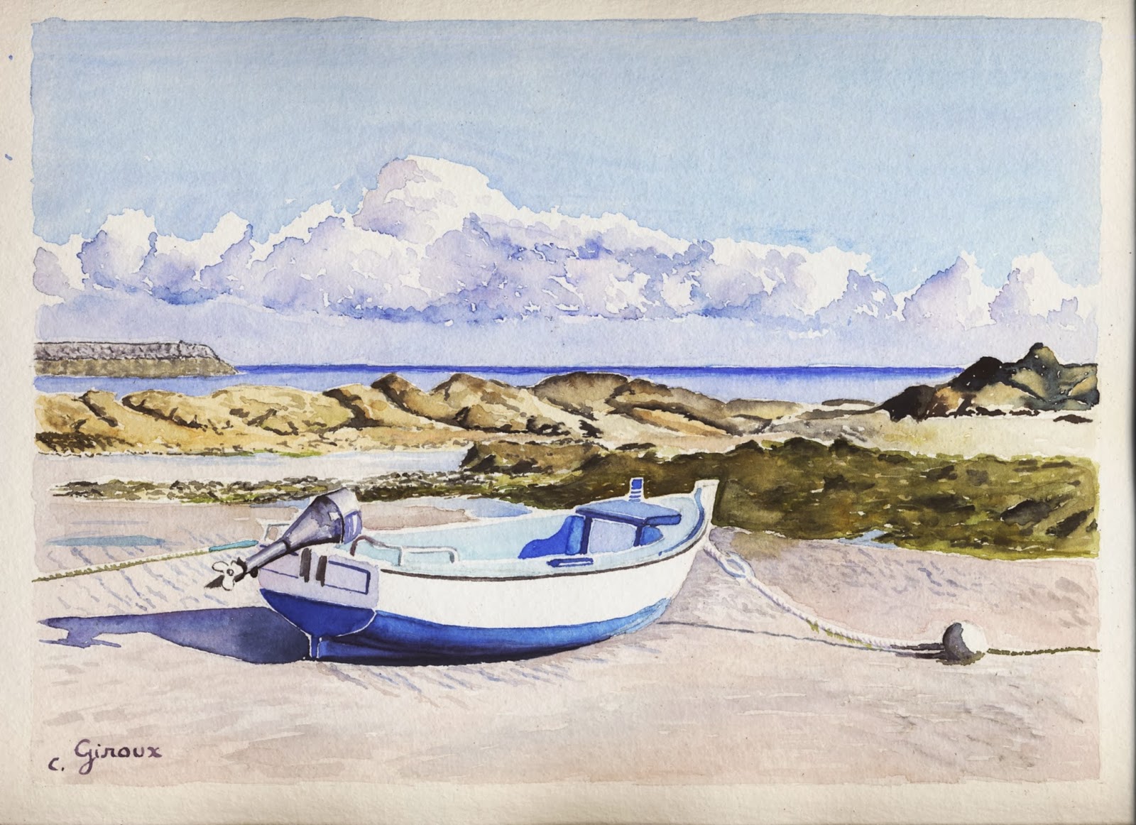 Aquarelles : nf, peintures réalisées avec des couleurs délayées avec de