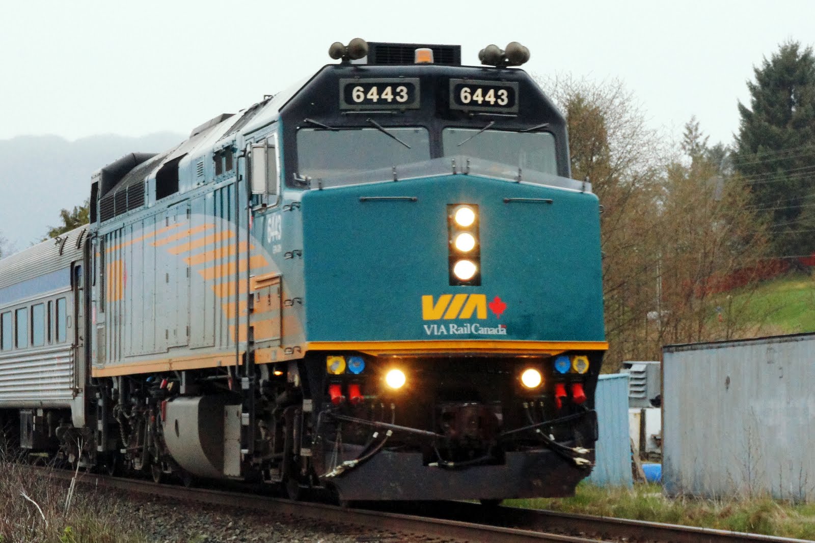 Prince Rupert Rail Images Via Rail Skeena lead by 6443