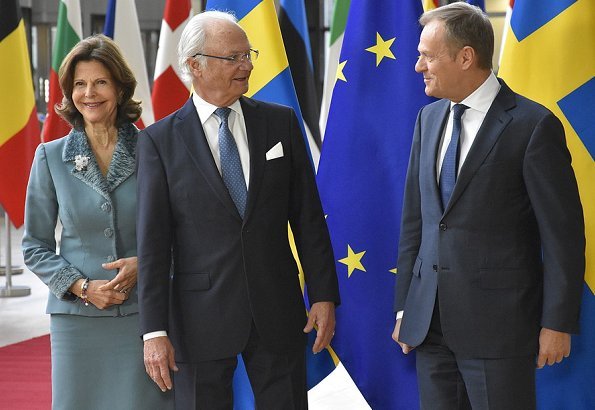 The King and Queen began the first day in Brussels with a visit to Sweden's Permanent Representation to the European Union