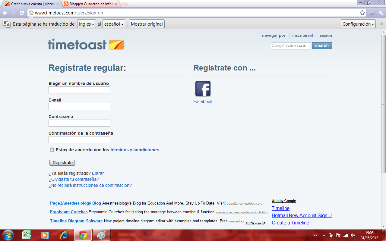 Cuaderno de informatica Como crear una cuenta en timetoast?