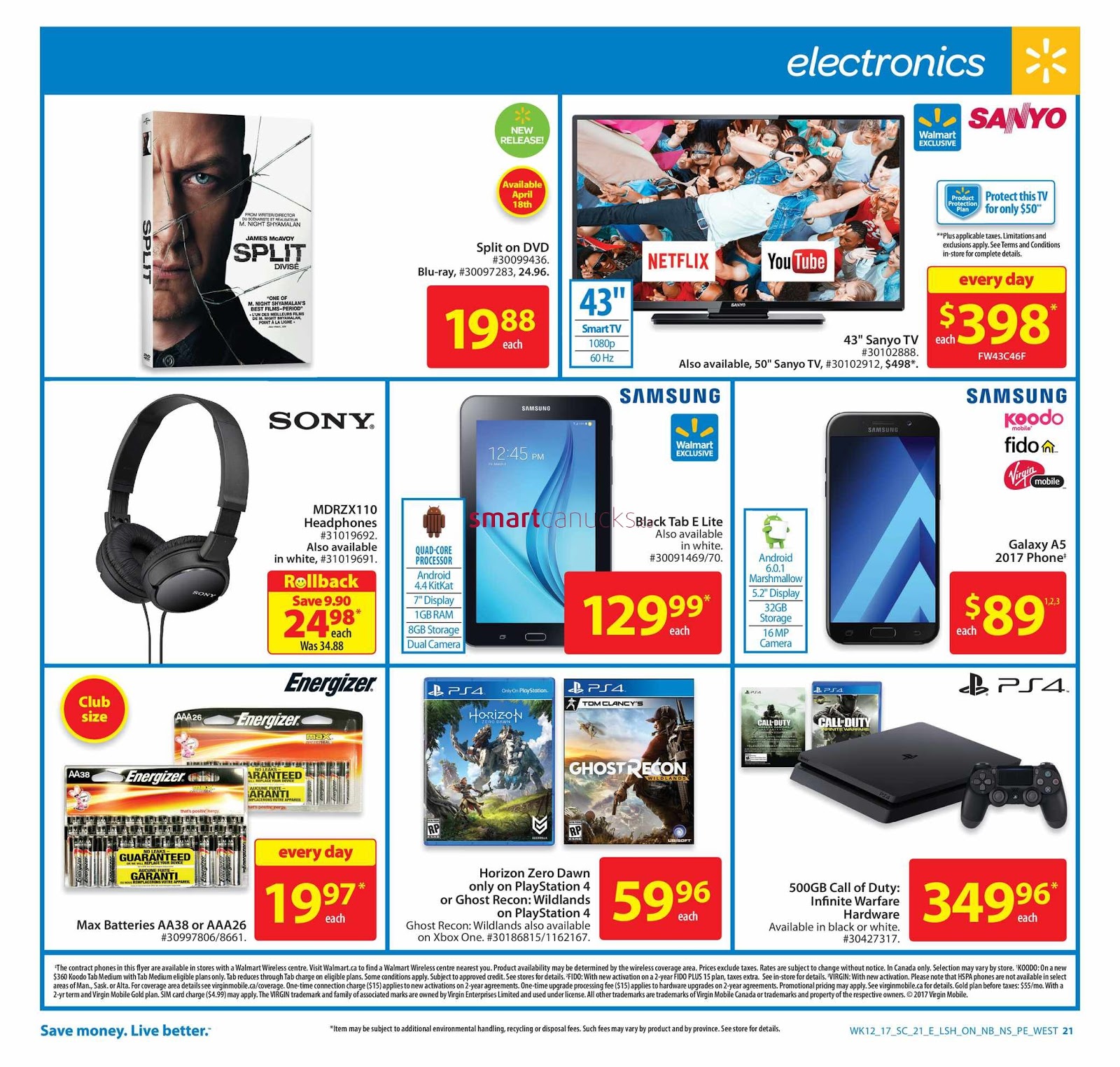 electronics walmart flyer april 13 to 19 weekly flyers canada electronics flyers