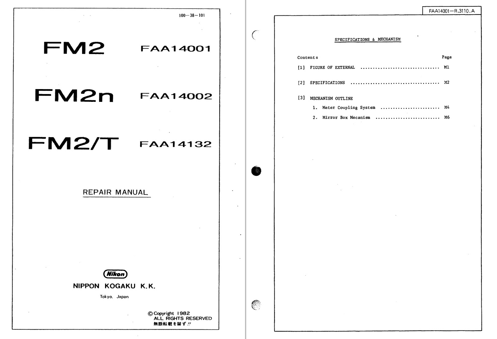 Nikon FM2 FM2n FM2/T Camera Service Repair Manual : Repair your Camera