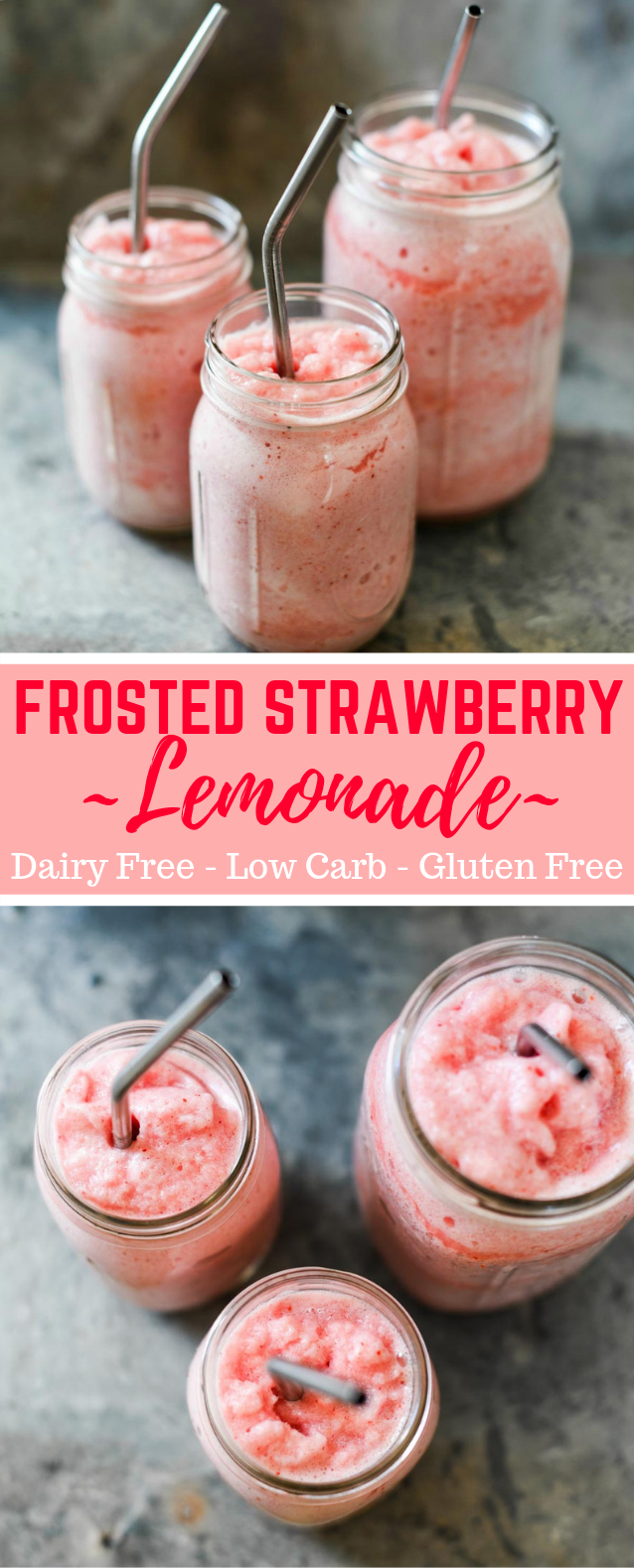 Frosted Strawberry Lemonade – Dairy Free, Sugar Free