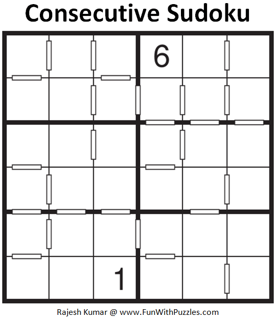 Consecutive Sudoku Puzzle (Mini Sudoku Series #117)