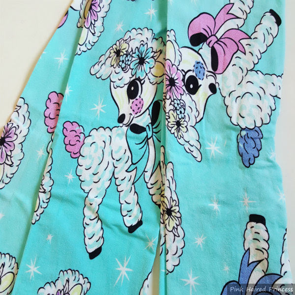 Irregular Choice lamb print tights SS18 Irregular Choice turquoise lamb print tights flatlay