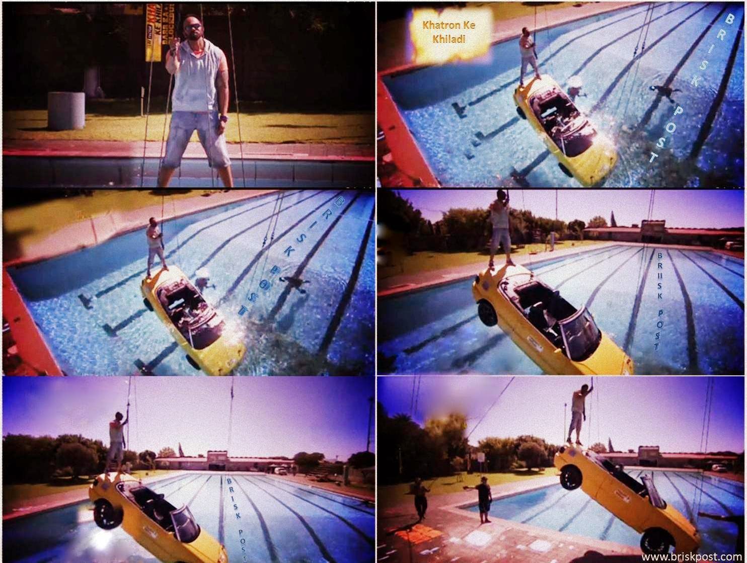 Host Rohit Shetty with his car in Khatron Ke Khiladi Rohit Shetty brought underwater car rescue and slippery car stunt in Khatron Ke Khiladi