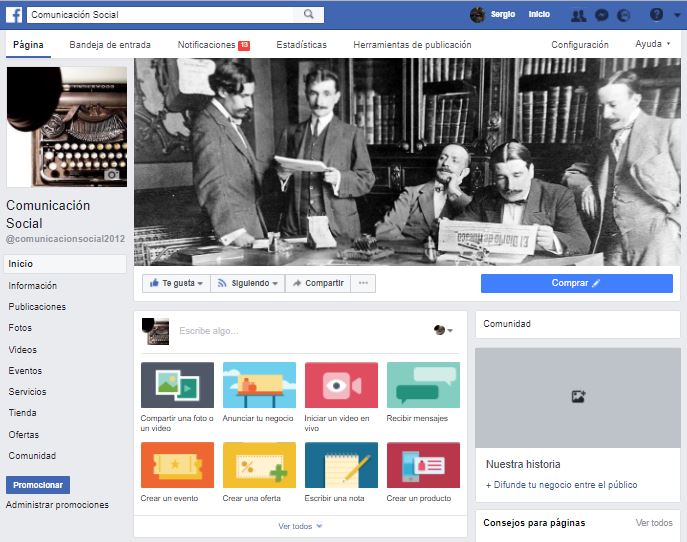 Sigue en Facebook 'Comunicación Social'