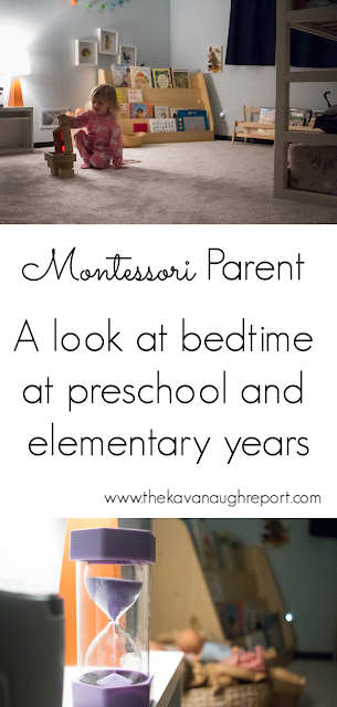 A look at how we approach bedtime with older children in our Montessori home 