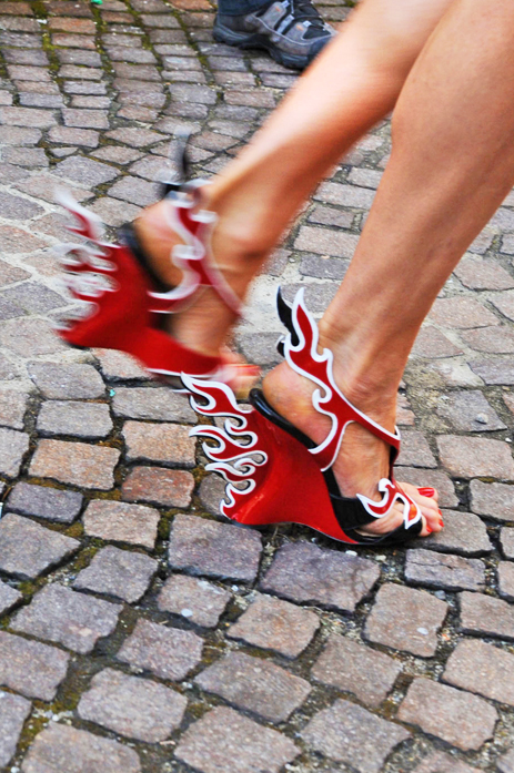 prada flame wedges