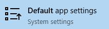 Default app settings
