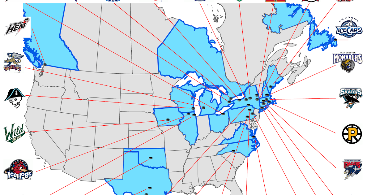 Next Major League Expansion Team Minor League Hockey AHL and ECHL Maps