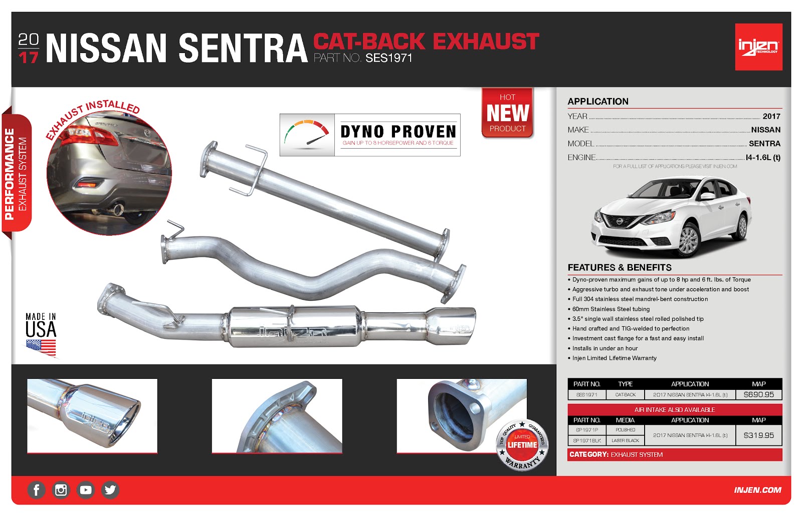Injen Technology: Injen Technology's SES1971 60mm Stainless Steel Cat