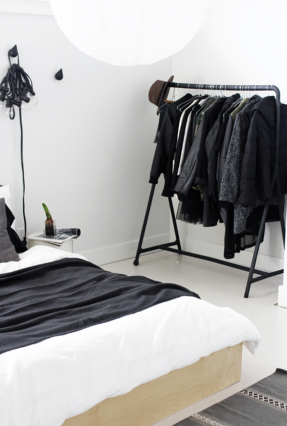 Bedroom clothes rack inspiration | A Merry Mishap