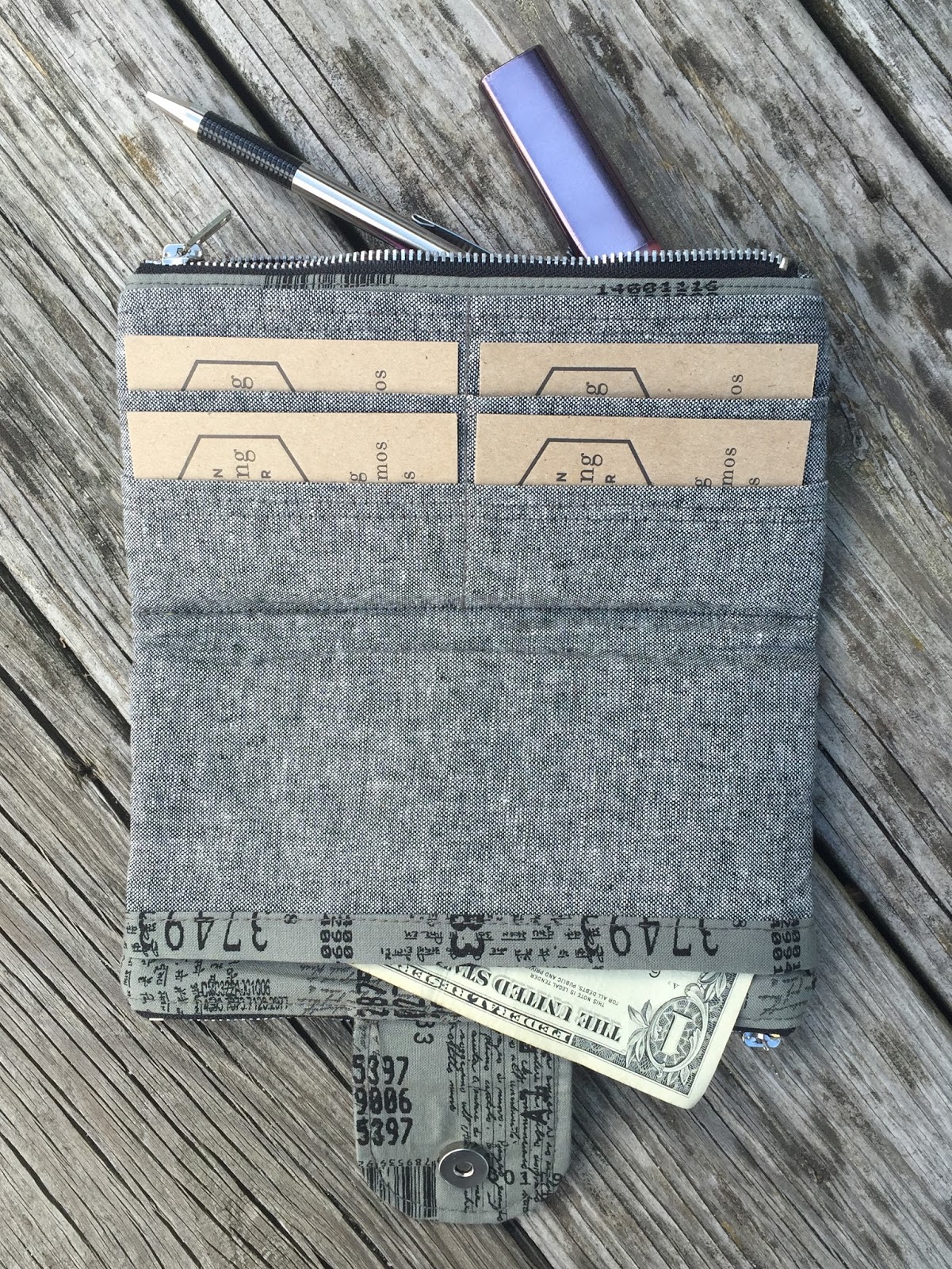 noodlehead double zip wallet