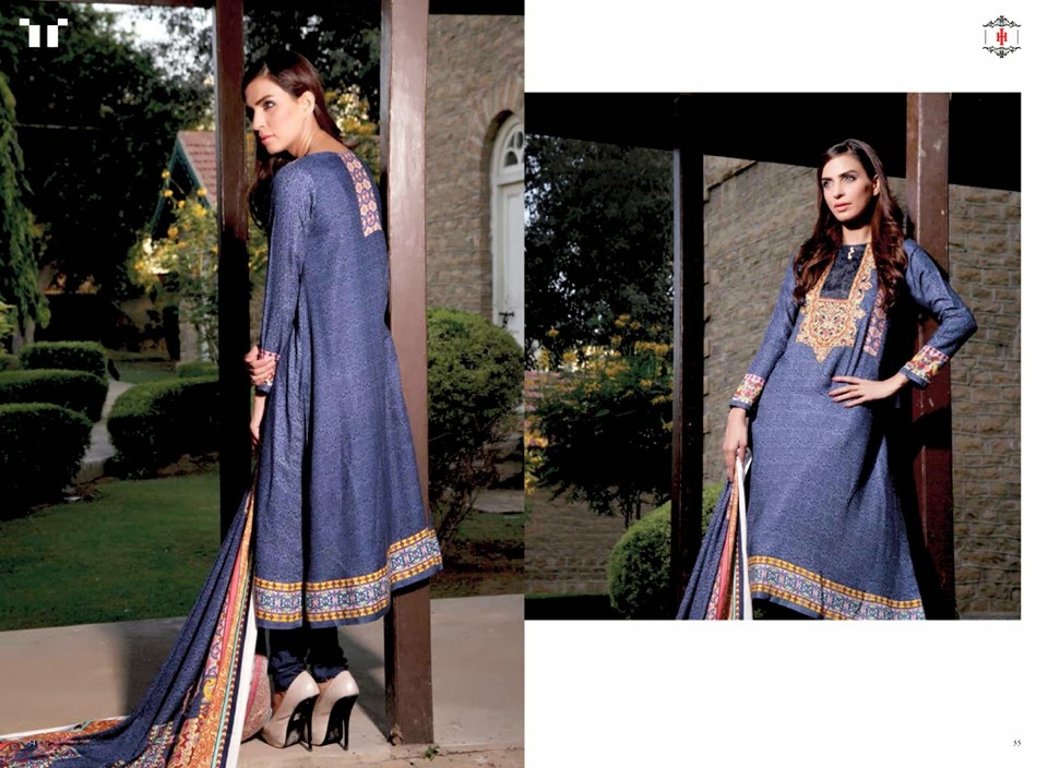 House of Ittehad Royal Embroidered Linen Collection 2014/15 Royal