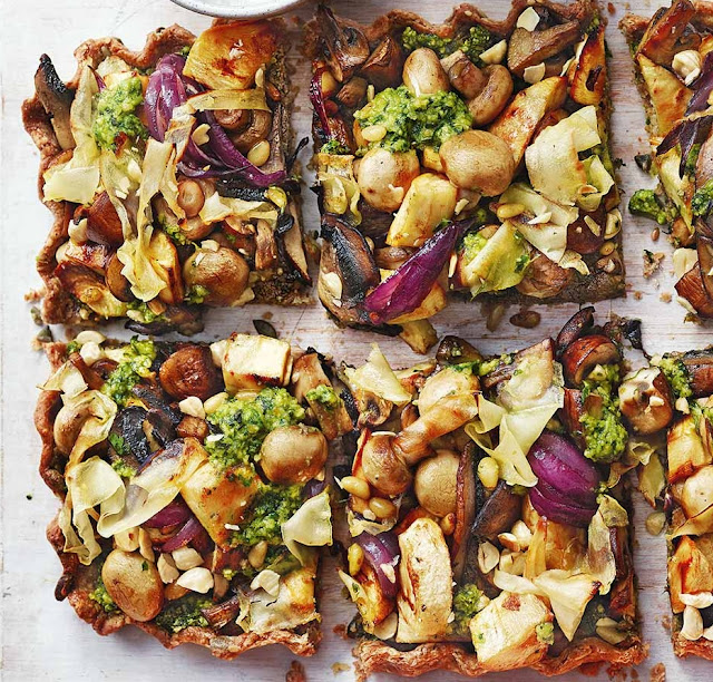 Mushroom Nut Roast Tart With Pesto Recipe Mushroom Nut Roast Tart With Pesto Recipe