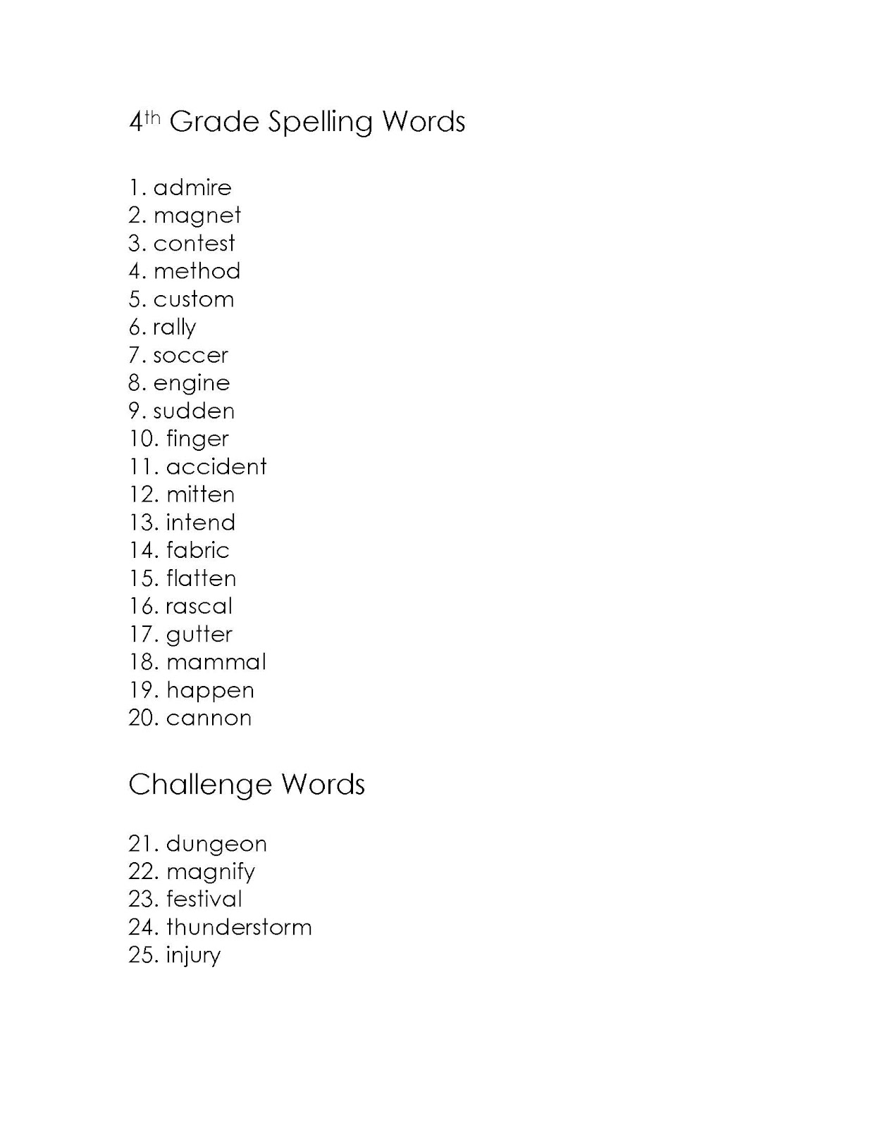 Ms. McGurn's Classroom: Spelling Lists