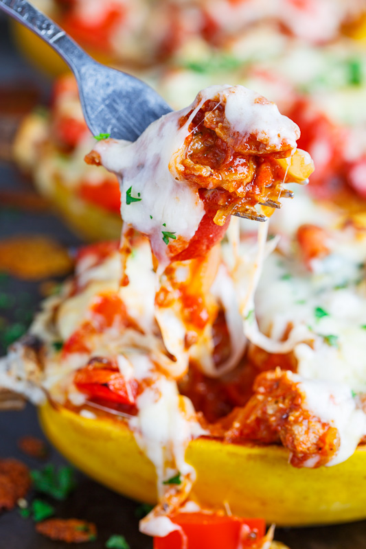 Sausage and Pepper Stuffed Spaghetti Squash Sausage and Pepper Stuffed Spaghetti Squash