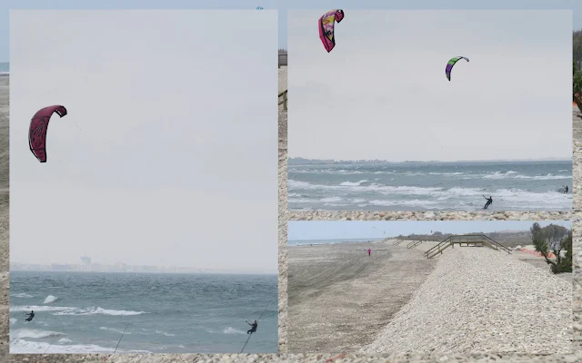 Kite surfers in Languedoc, France
