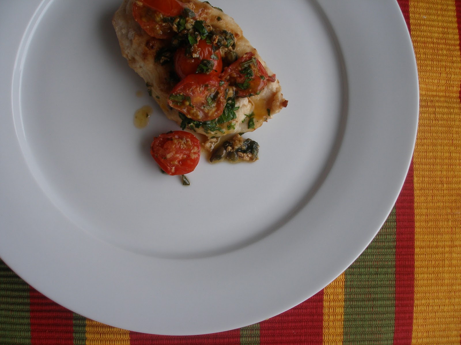 white mice & pink meringues chicken escalopes with tomatoes & capers