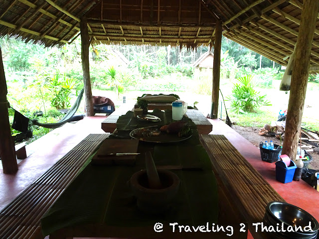 Cooking at Rungfah Farm Stay at Khao Sok, South Thailand