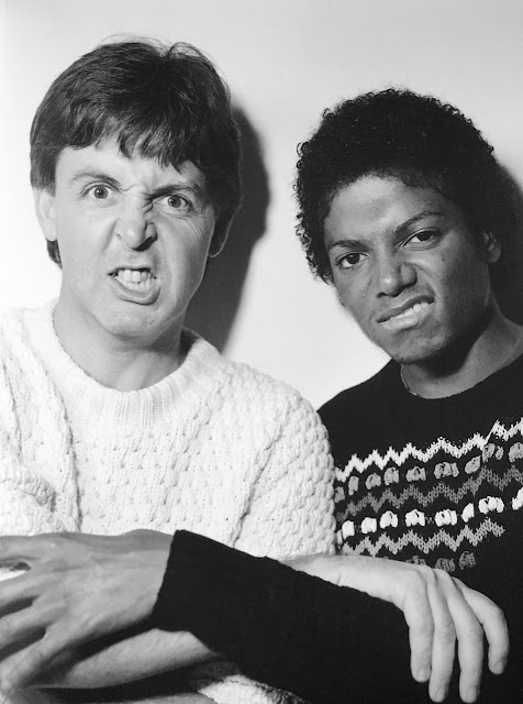 Paul McCartney and Michael Jackson, making faces for the camera in London 1983.Jingles and other stories about The American Dream. marchmatron.com Paul McCartney and Michael Jackson, making faces for the camera in London 1983.Jingles and other stories about The American Dream. marchmatron.com