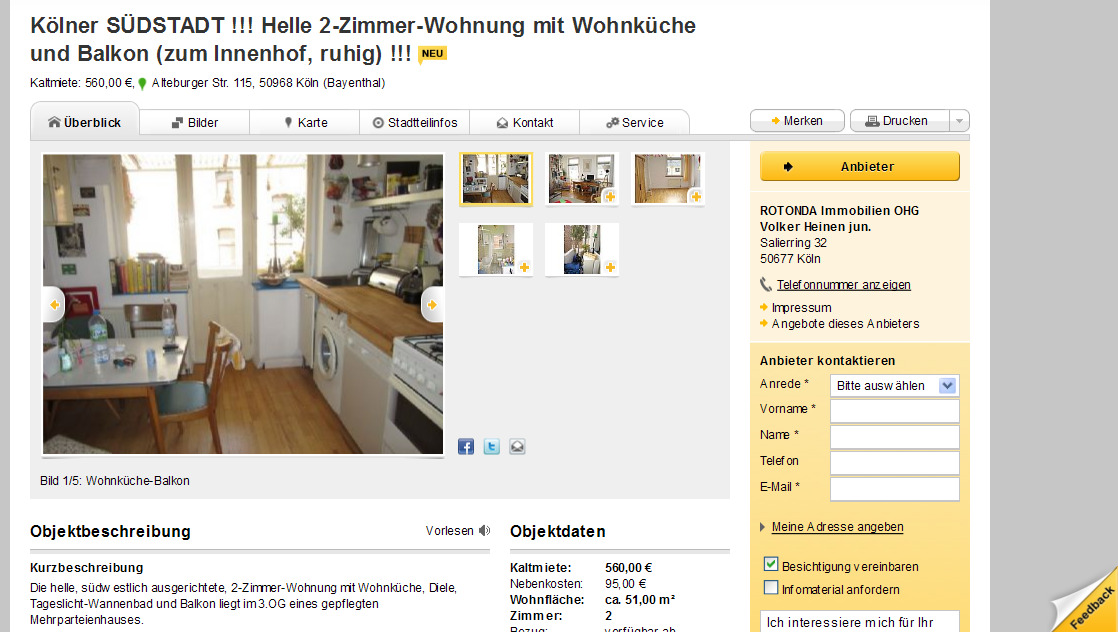 Wohnungsbetrug Blo Alias Justin Bushby