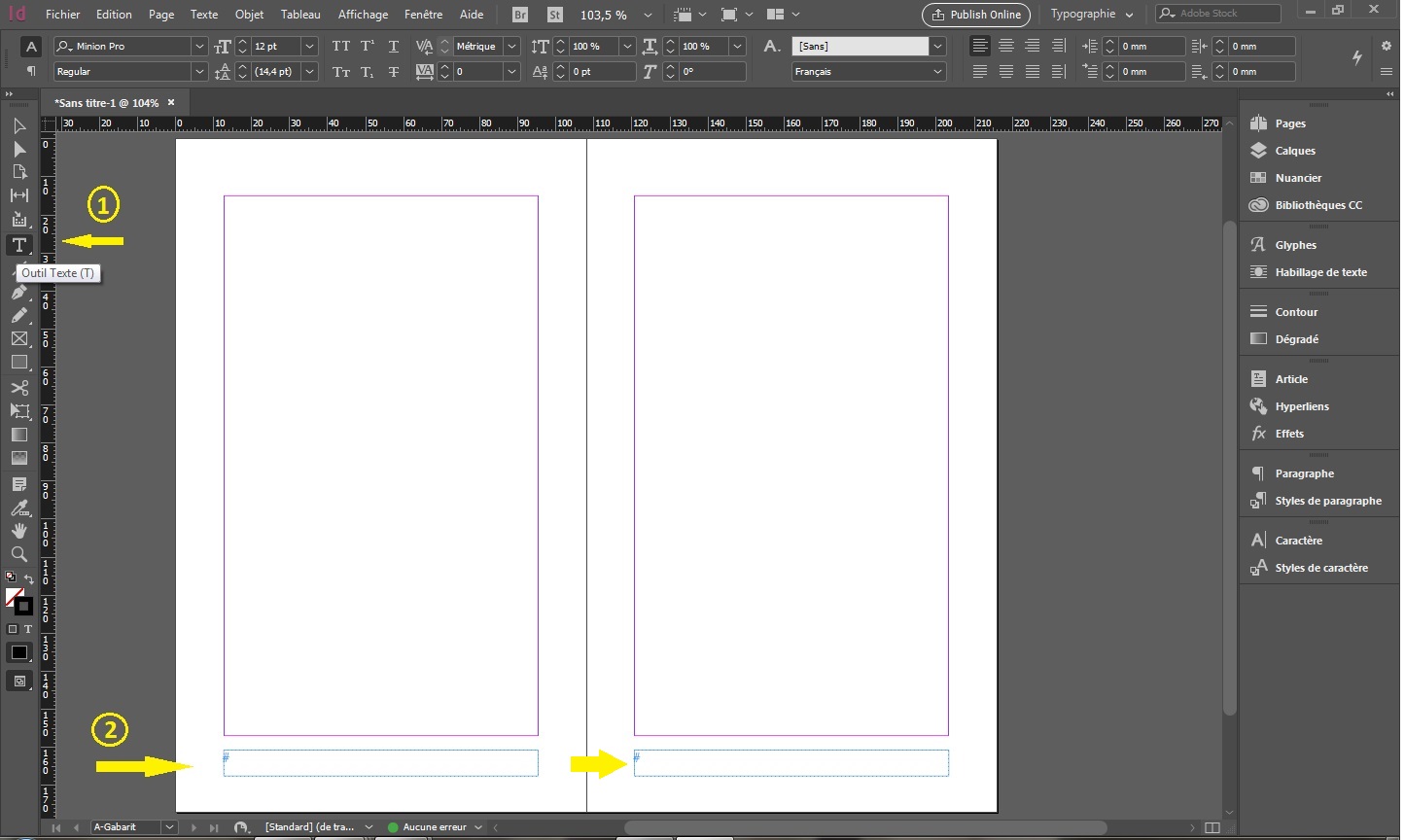 Numérotation automatique dans Indesign - art du livre