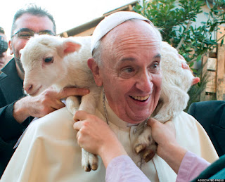 Pope Francis and sheep