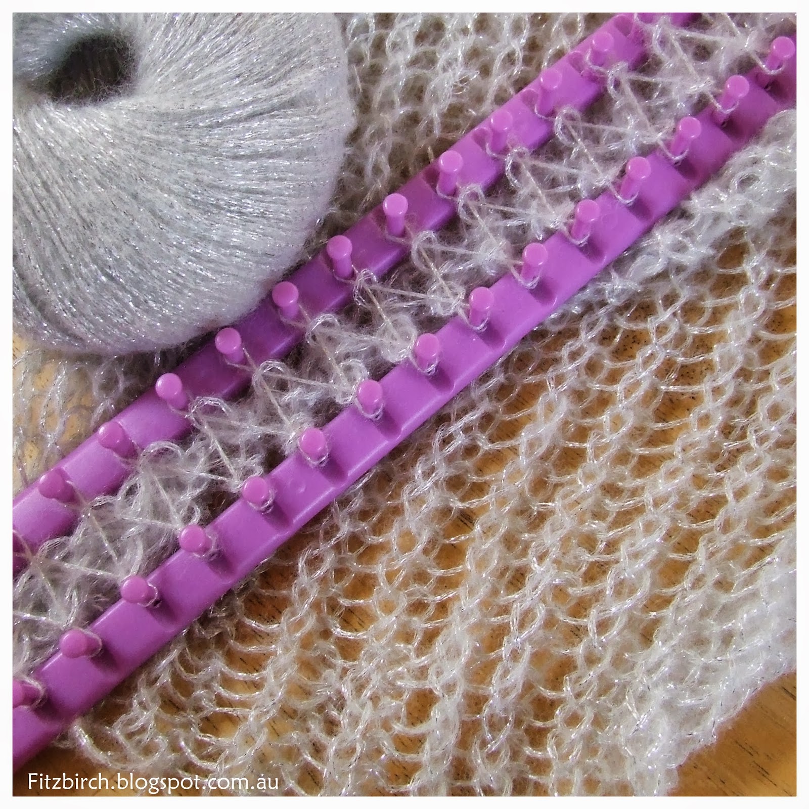 FitzBirch Crafts: Loom Knit Shimmery Shrug