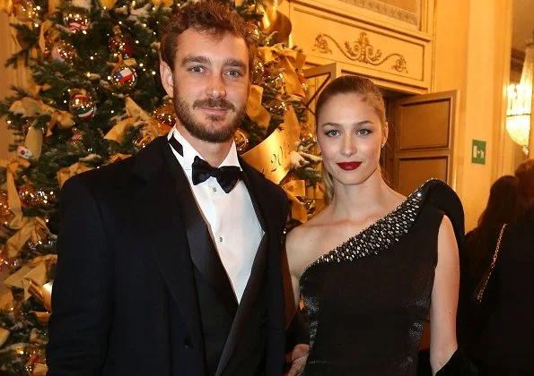 Beatrice Borromeo Casiraghi wore an embellished one shoulder Giorgio Armani Prive gown. Giorgio Armani Prive embellished one shoulder gown