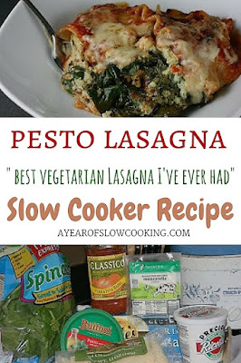 This is the best vegetarian lasagna I've ever had. The secret is the pesto -- it's not bland and watery the way other vegetarian lasagnas can get.