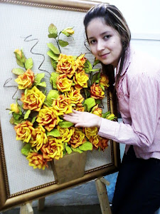 Eu e este maravilhoso quadro de flores 3d