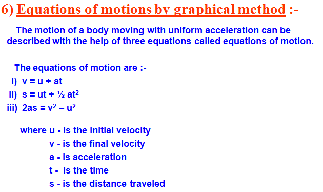 Laws of Motion notes,velocity time graph,