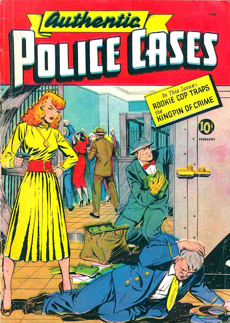 Authentic Police Cases v1 #11 st john crime comic book cover art by Matt Baker Authentic Police Cases v1 #11 st john crime comic book cover art by Matt Baker