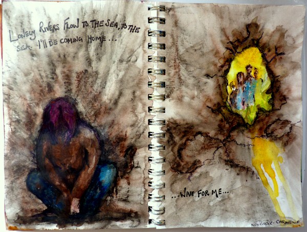 Whoopidooings (Carmen Wing) Dealing with Depression Art Journal page