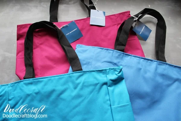 Add custom iron on vinyl to tote bags as the perfect alternative to Easter baskets