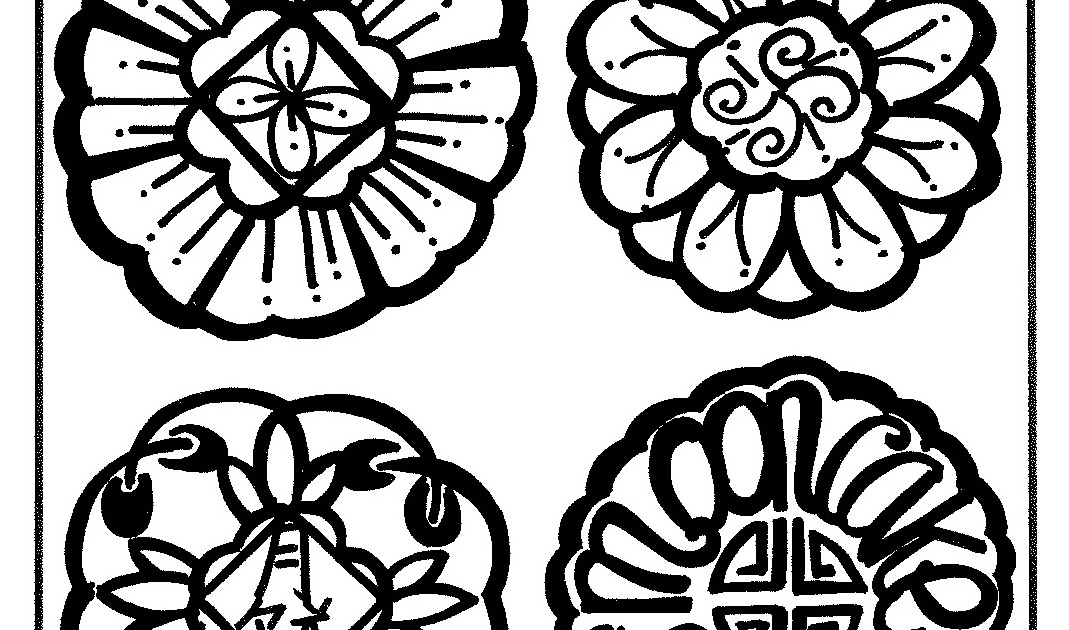 √ Moon Cake Coloring Picture : Moon Cake Sketch Hd Stock Images