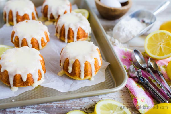 My Name Is Snickerdoodle Peach Lemon Mini Bunt Cakes (And