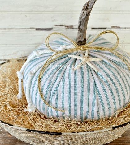 fabric pumpkin with stripes