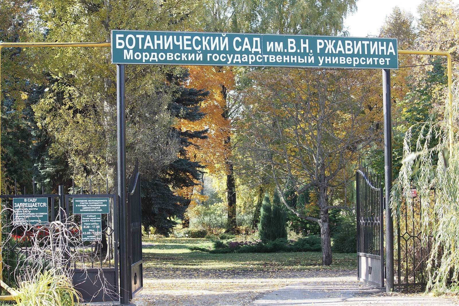 Ботанический сад Саранск осенью