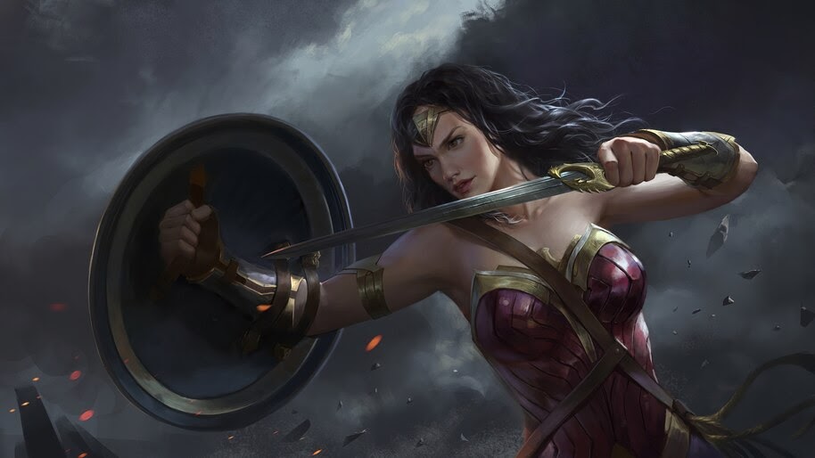 Wonder Woman, Sword, Shield, DC, Superhero, 4K, #6.1195